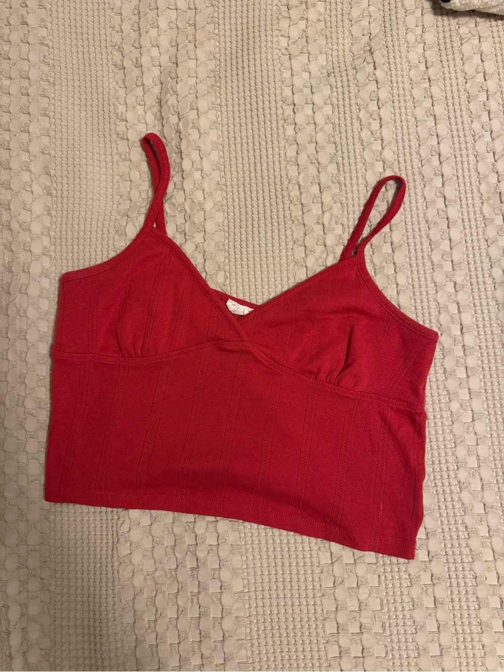 Cotton On Red Ribbed Crop